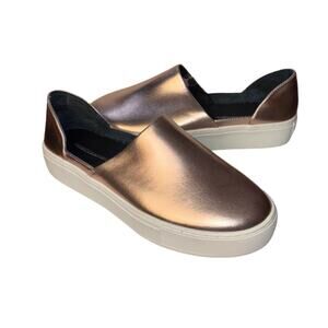 Rebecca Minkoff rose gold metallic nana leather slip on sneakers women's 8.5